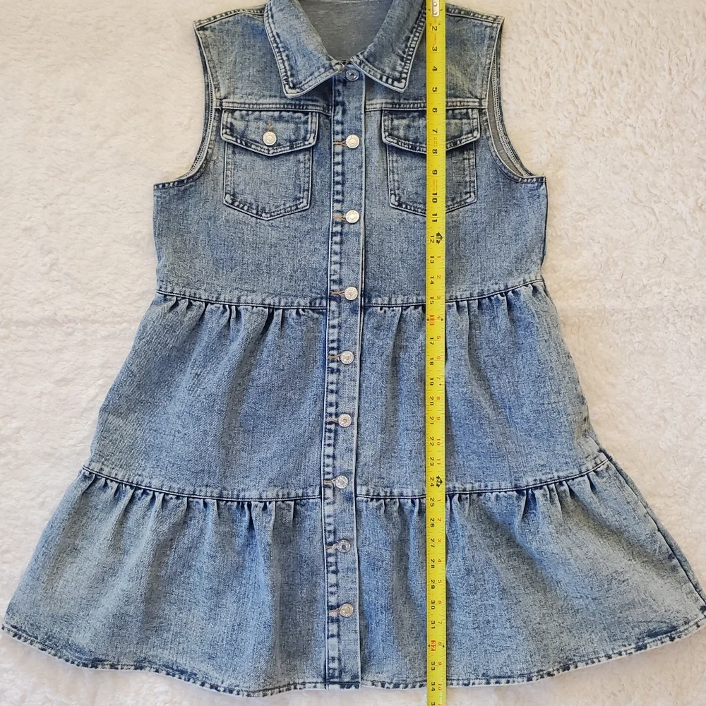 Blue Jean Dress. Size Large. - Picture 7 of 11